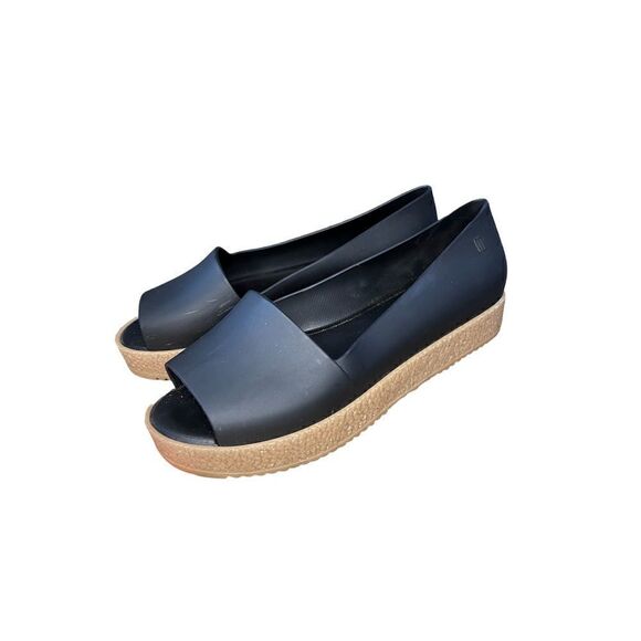 Melissa Puzzle Platform Peep-toe Shoe in Black - Picture 1 of 7